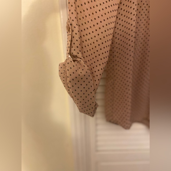 Long sleeve polka dot sheer button down shirt - Picture 9 of 9
